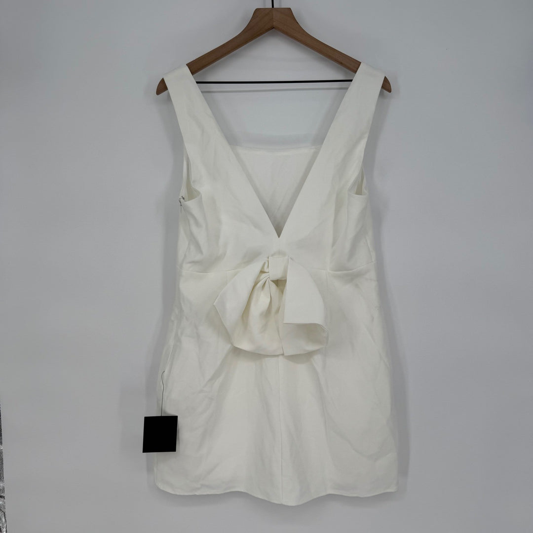 Lulus Blissfully Beaming White Sleeveless Bow Mini Dress Size XL
