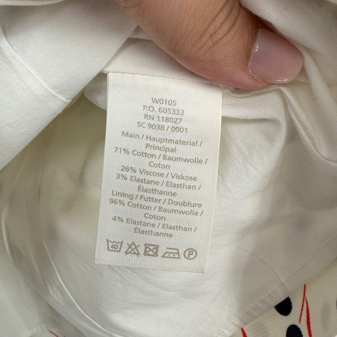 Boden Sinead Fitted Sleeveless Top Polka Dot Print Blouse Ivory Blue Red Size 4