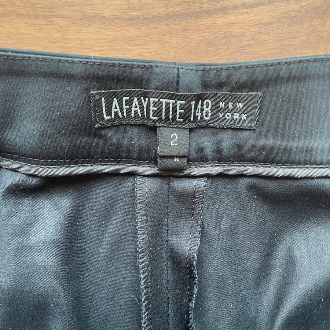 Lafayette 149 Cotton Black Trouser Pants Size 2