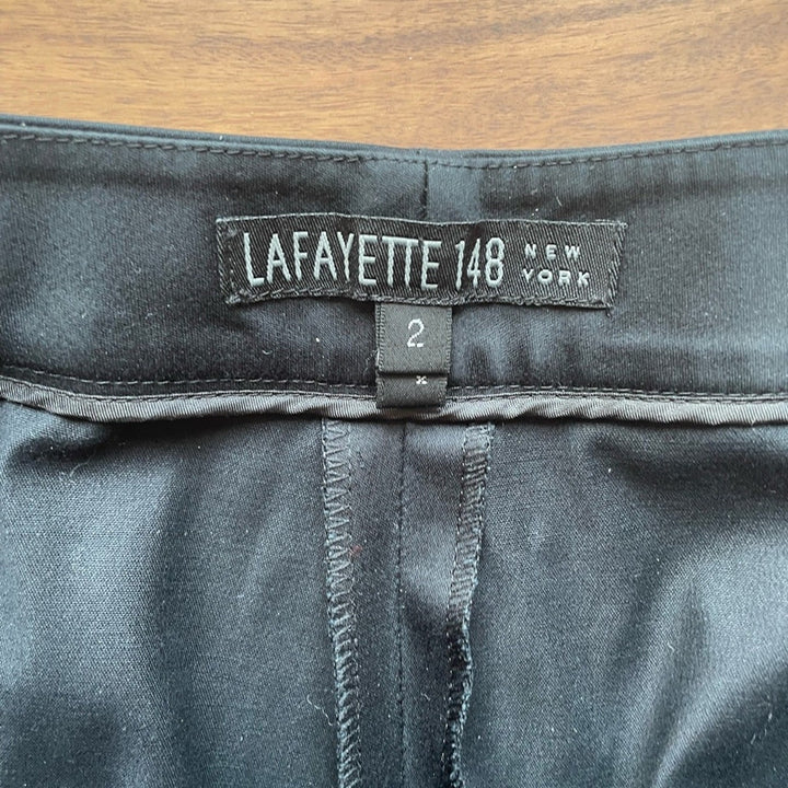 Lafayette 149 Cotton Black Trouser Pants Size 2