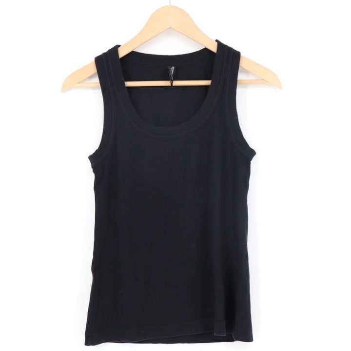 American Giant Black Ribbed Tank Top Size M Made in USA