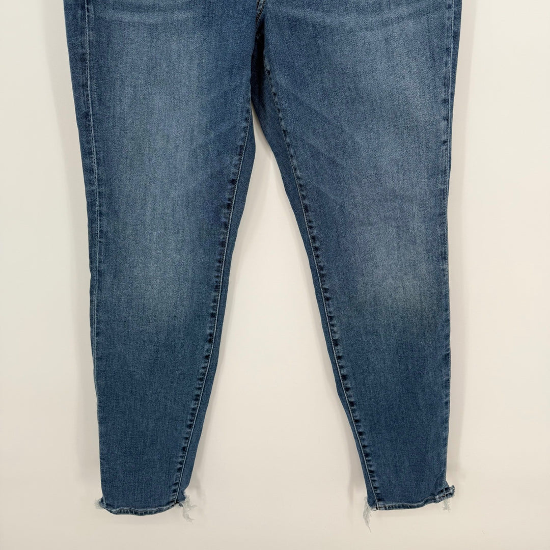 American Eagle Hi Rise Jegging Jeans Regular Blue Stretch Distressed Size 10