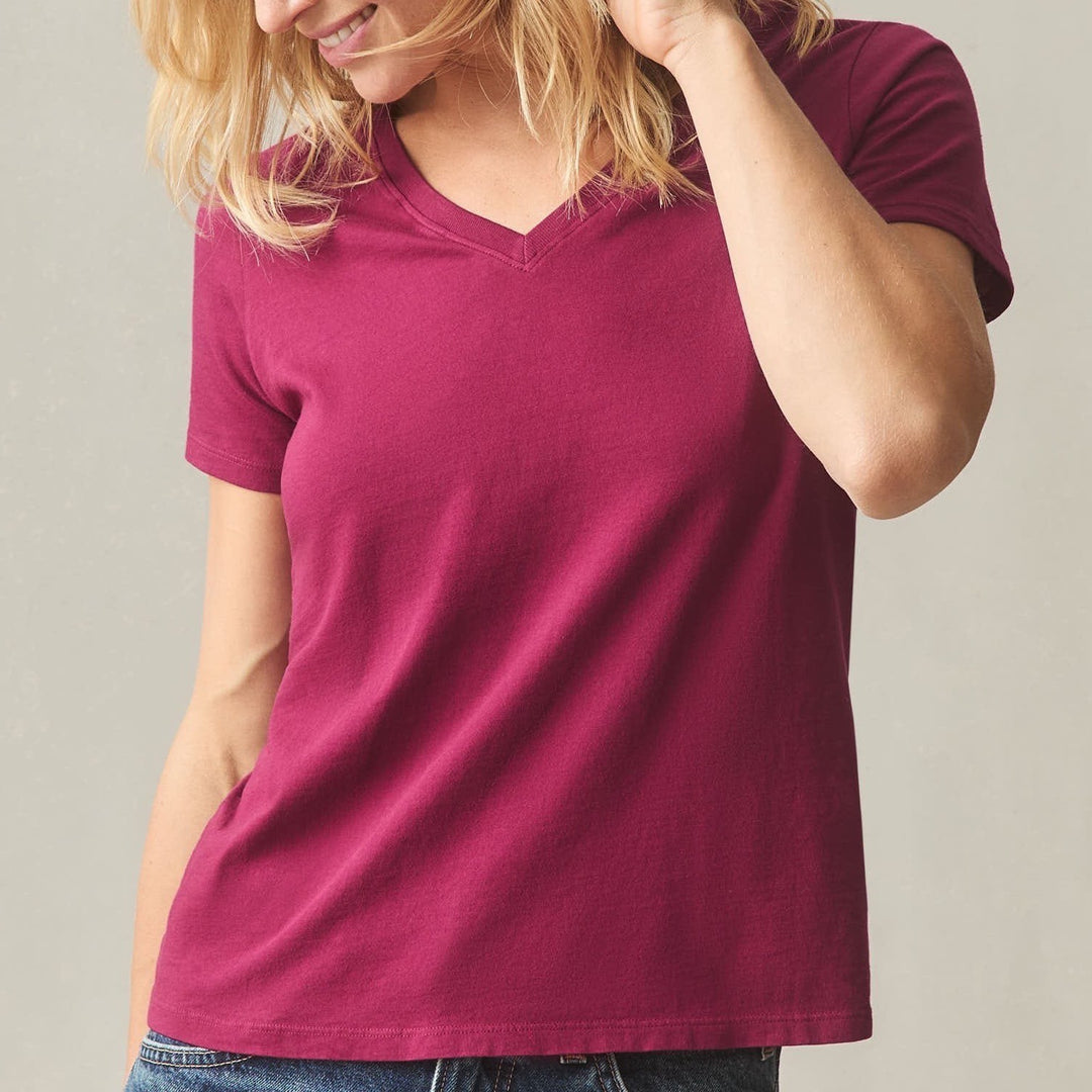 American Giant Women's Classic Cotton V-Neck Tee Size XL Made In USA