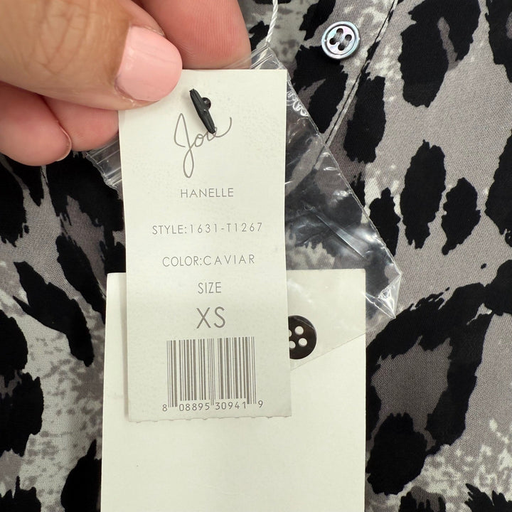 Joie Hanelle Leopard Print Silk Button Down Shirt Blouse Top XS