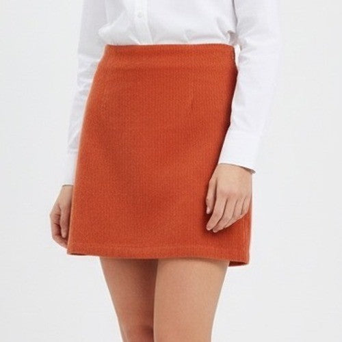 Halara Orange Corduroy A Line Skirt with Built in Shorts Size L