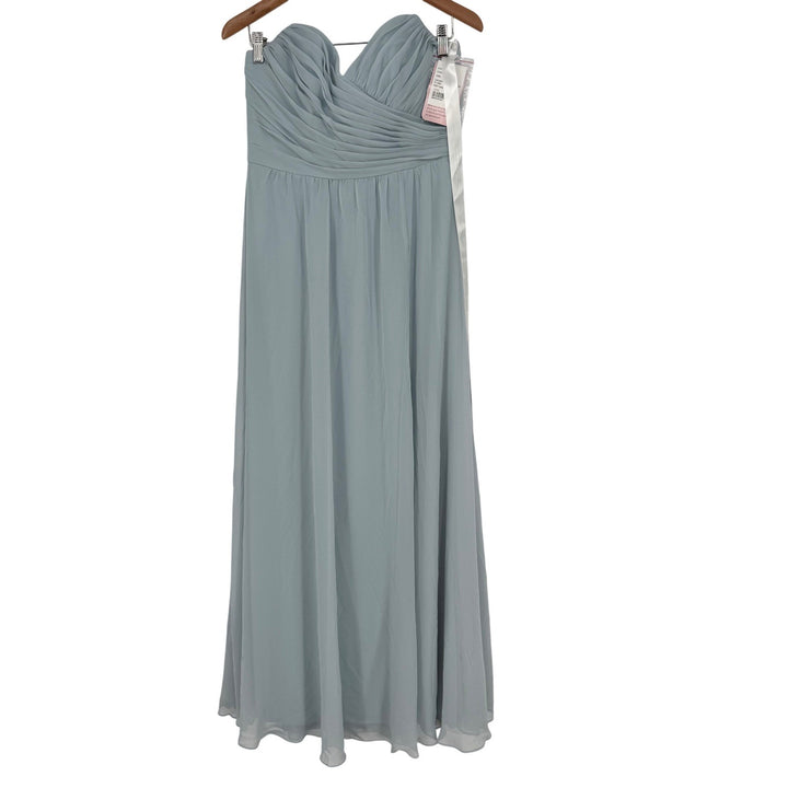 After Six Strapless Pleated Surplice Chiffon Maxi Dress With A-Line Skirt