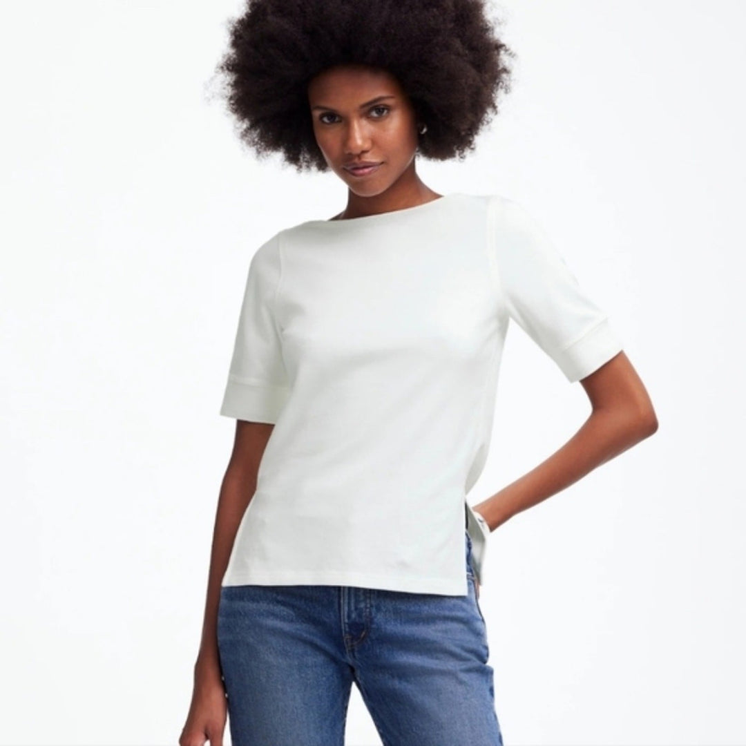 Madewell Elbow-Sleeve Boatneck Tee Size S