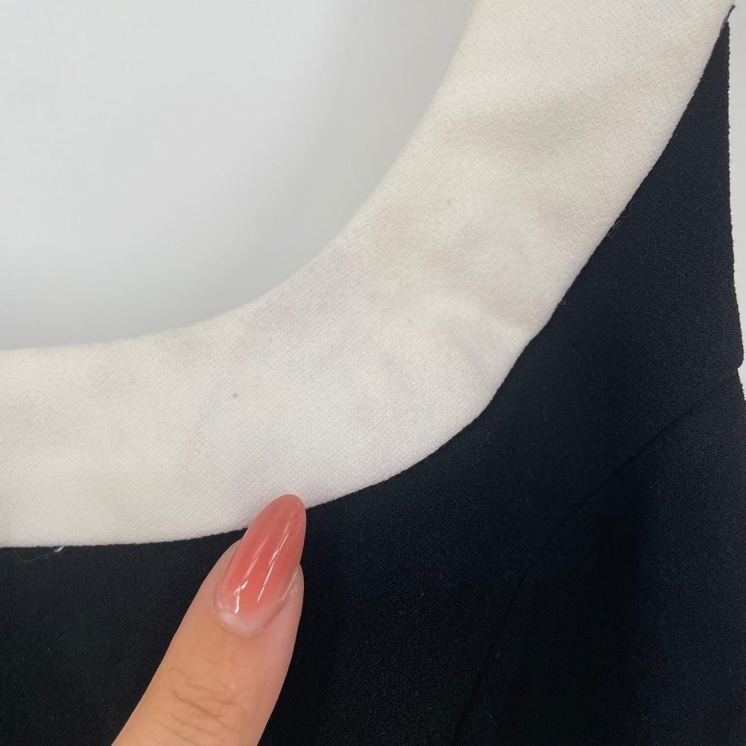 Lulus Black White Contrast Zipper Crop Top Tank XS