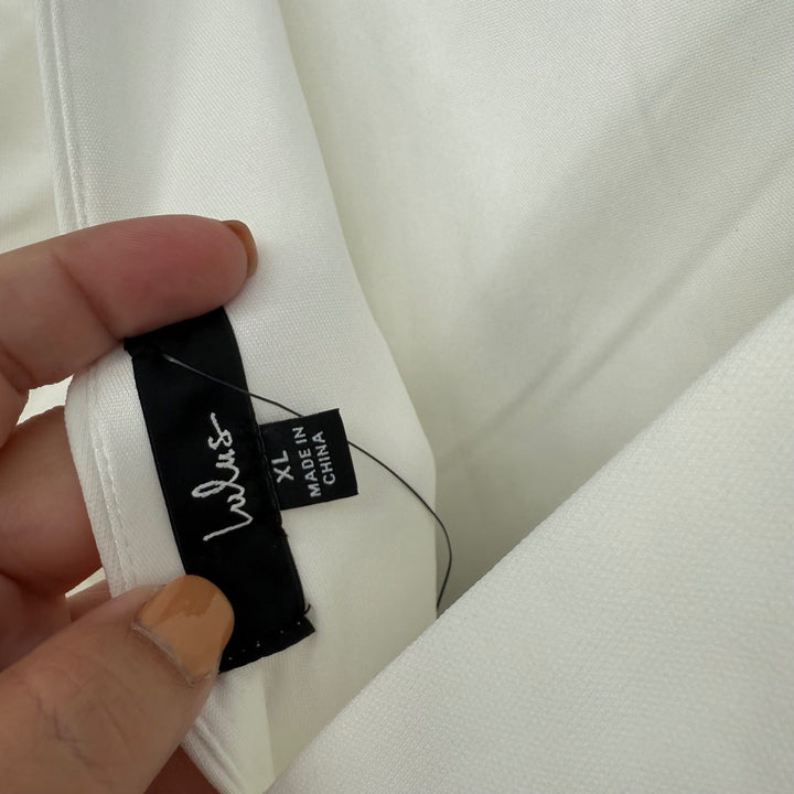 Lulus Blissfully Beaming White Sleeveless Bow Mini Dress Size XL