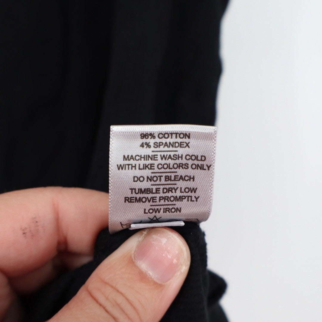 American Giant Black Ribbed Tank Top Size L Cotton Spandex Made in USA