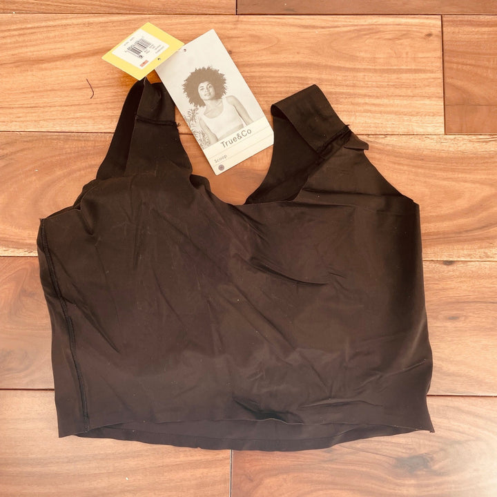 True & Co. True Body Lift Scoop Neck Bralette Black Size Medium