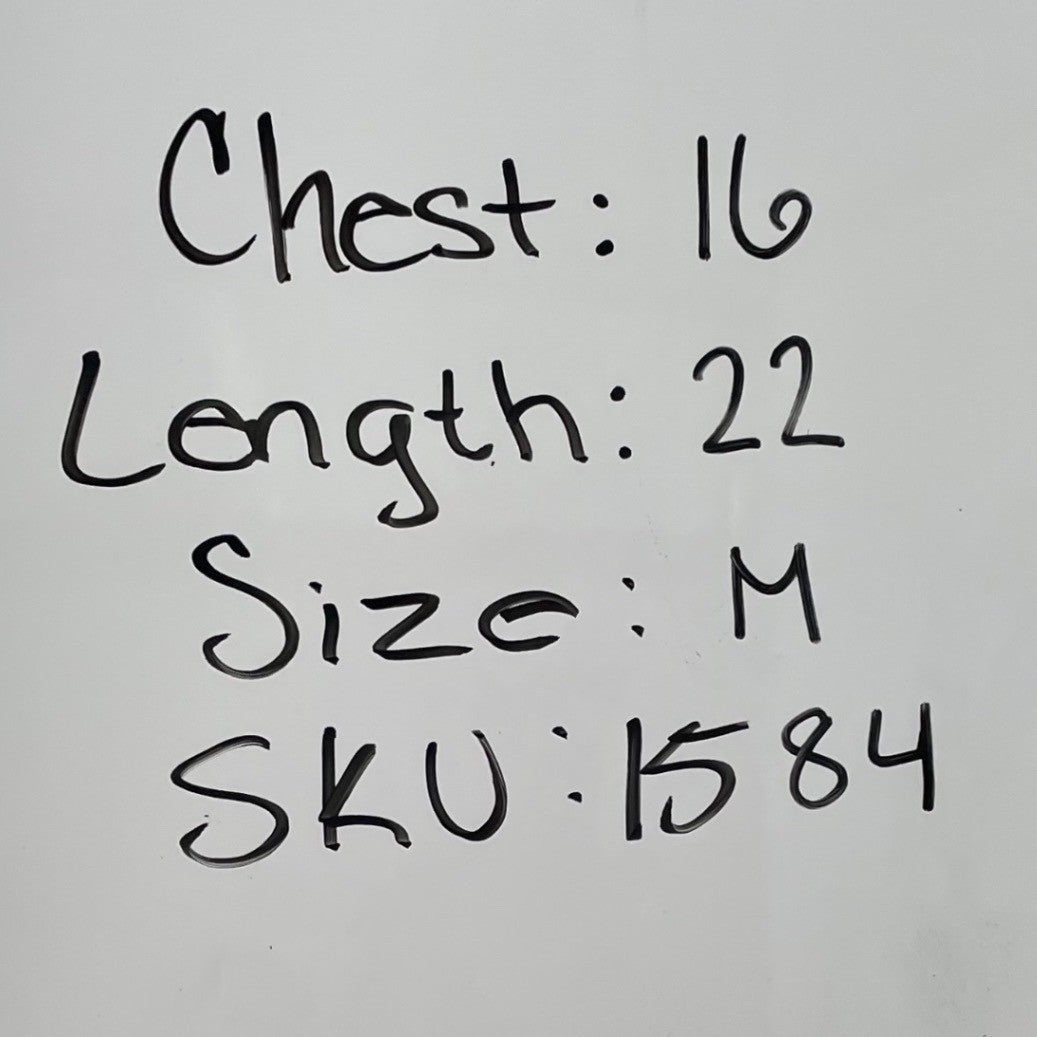 BP Plaid Button Down Shirt Black White Long Sleeve Cropped Casual Size M