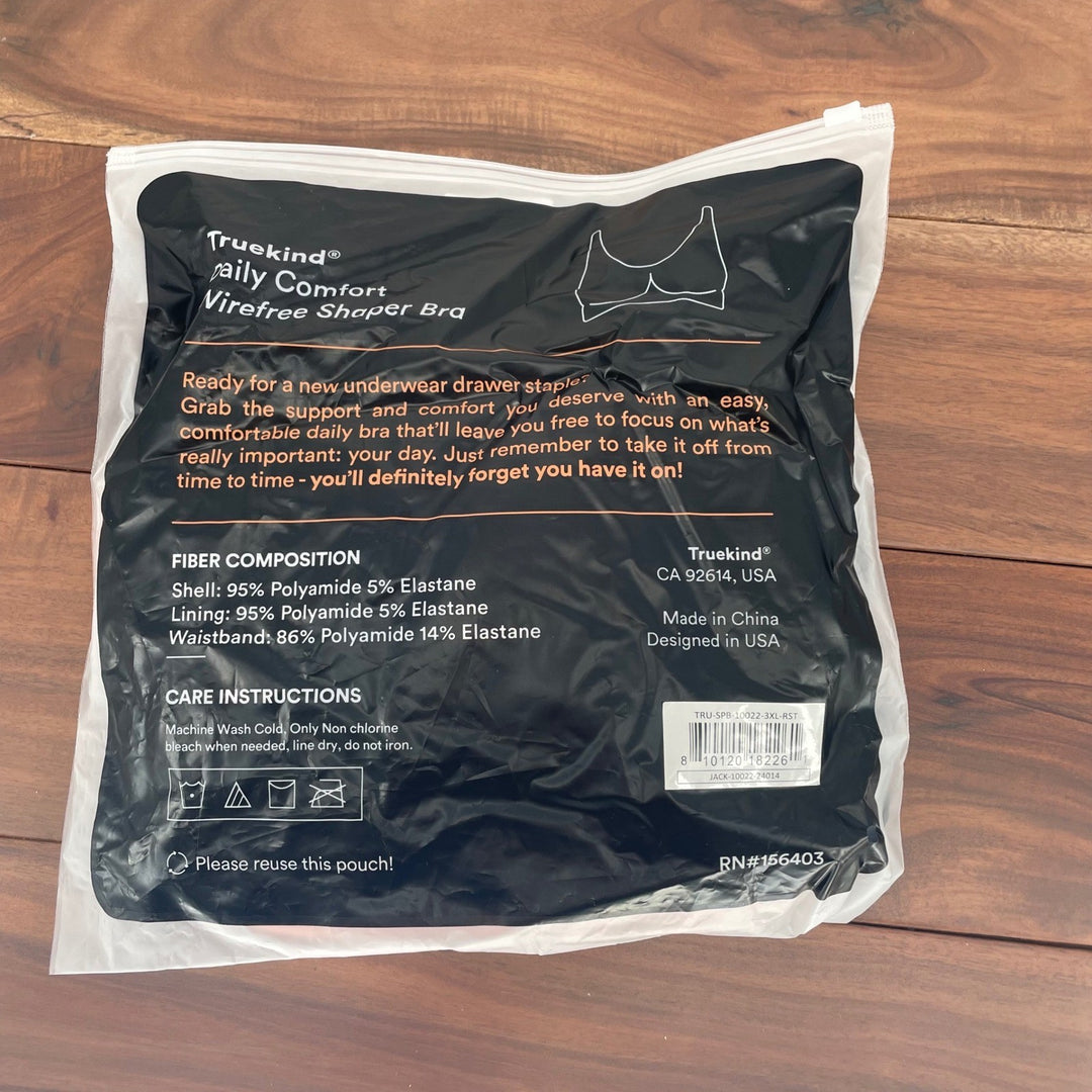 Truekind Daily Comfort Wirefree Shaper Bra Pink 3XL Seamless Full Coverage