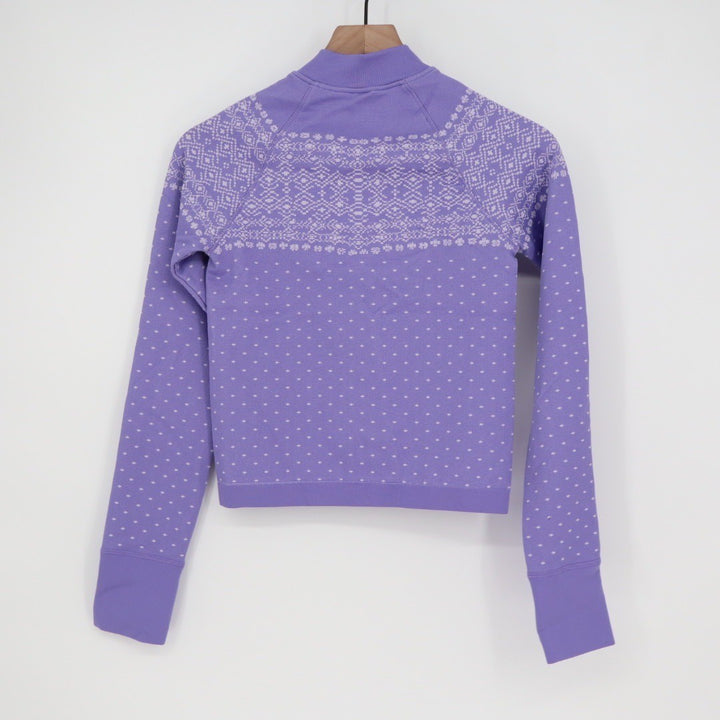 DSG Momentum Seamless Frozen Purple Fair Isle Quarter Zip Pullover Women S
