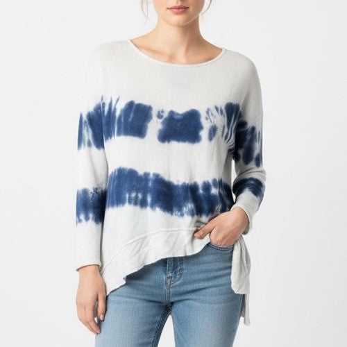 Vintage Havana Tie Dye Lightweight Sweater Top Womens Medium Blue White Duster