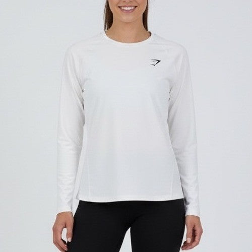 Gymshark Long Sleeve Workout Shirt White XL Athleisure Athletic Top