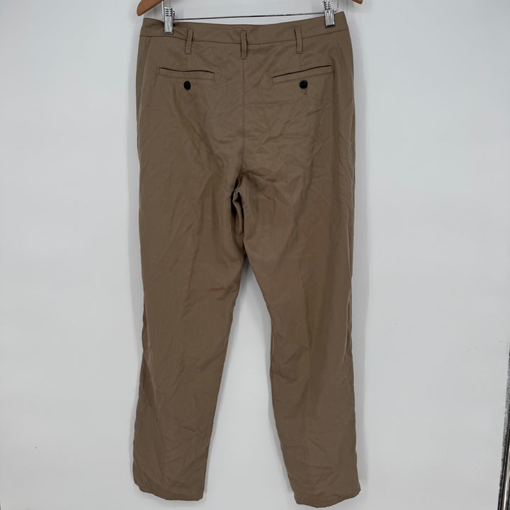 Sundance Relaxed Fit Pleated Tencel Pants Women's Size 8 Tan Casual
