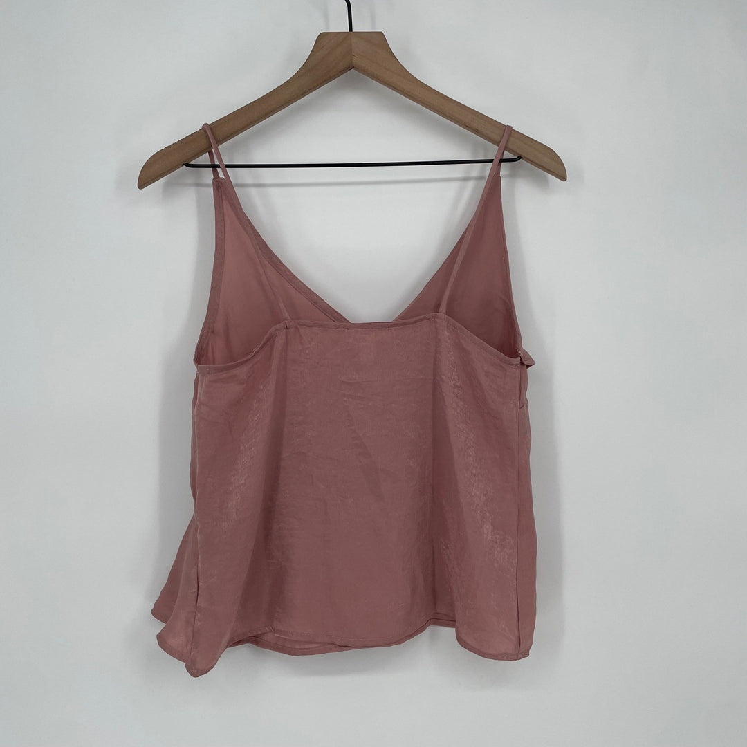 ABOUND Pink Satin Ruffle Camisole Top XS