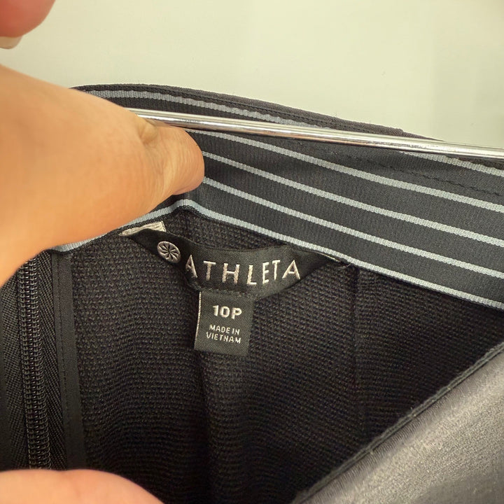 Athleta Black Ponte Knit Slim Leg Ankle Pants Size 10P Career Casual