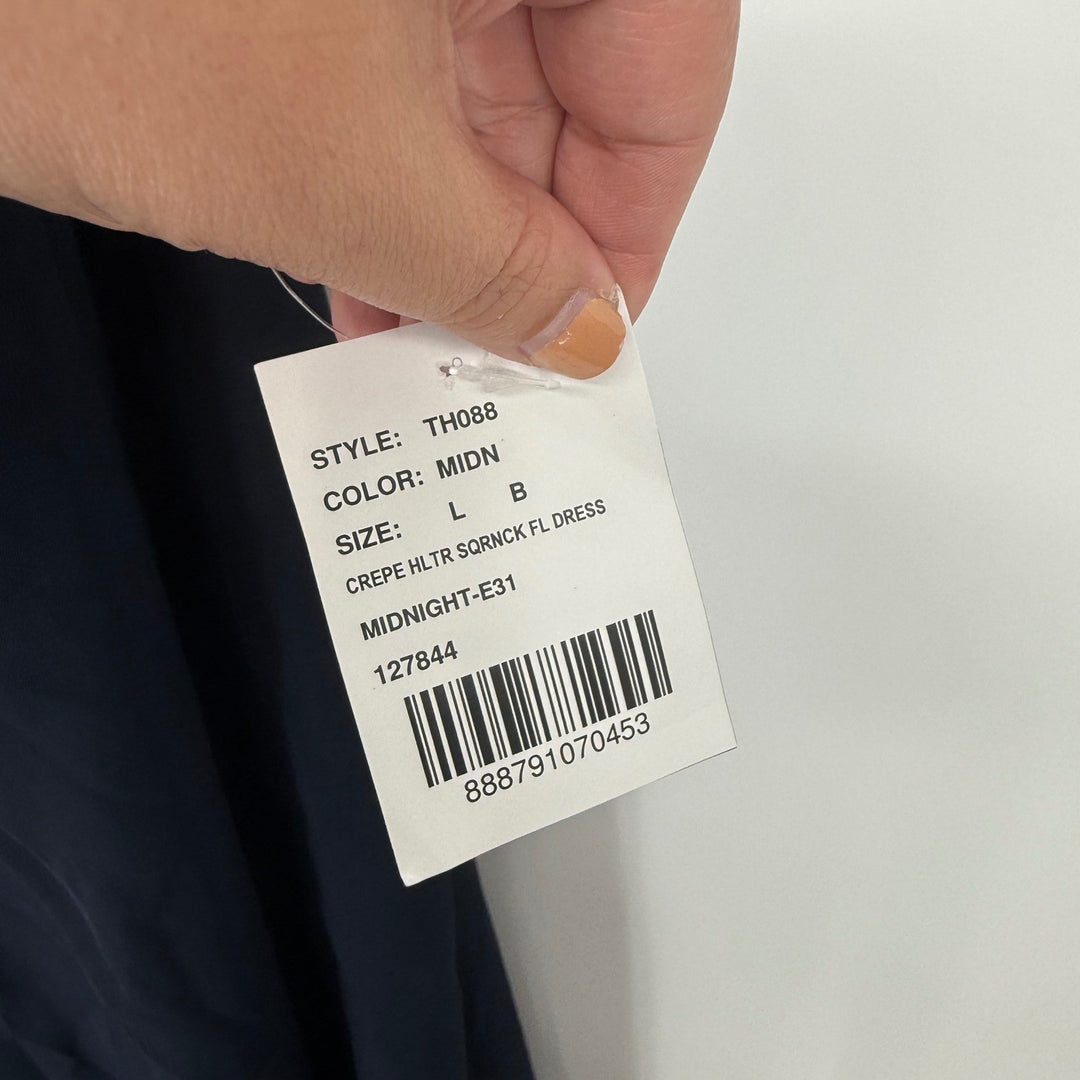 Thread Midnight Crepe Halter Neck Maxi Dress Size L