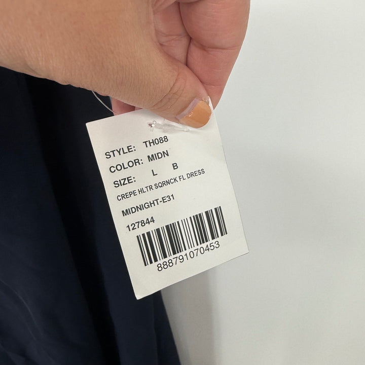 Thread Midnight Crepe Halter Neck Maxi Dress Size L