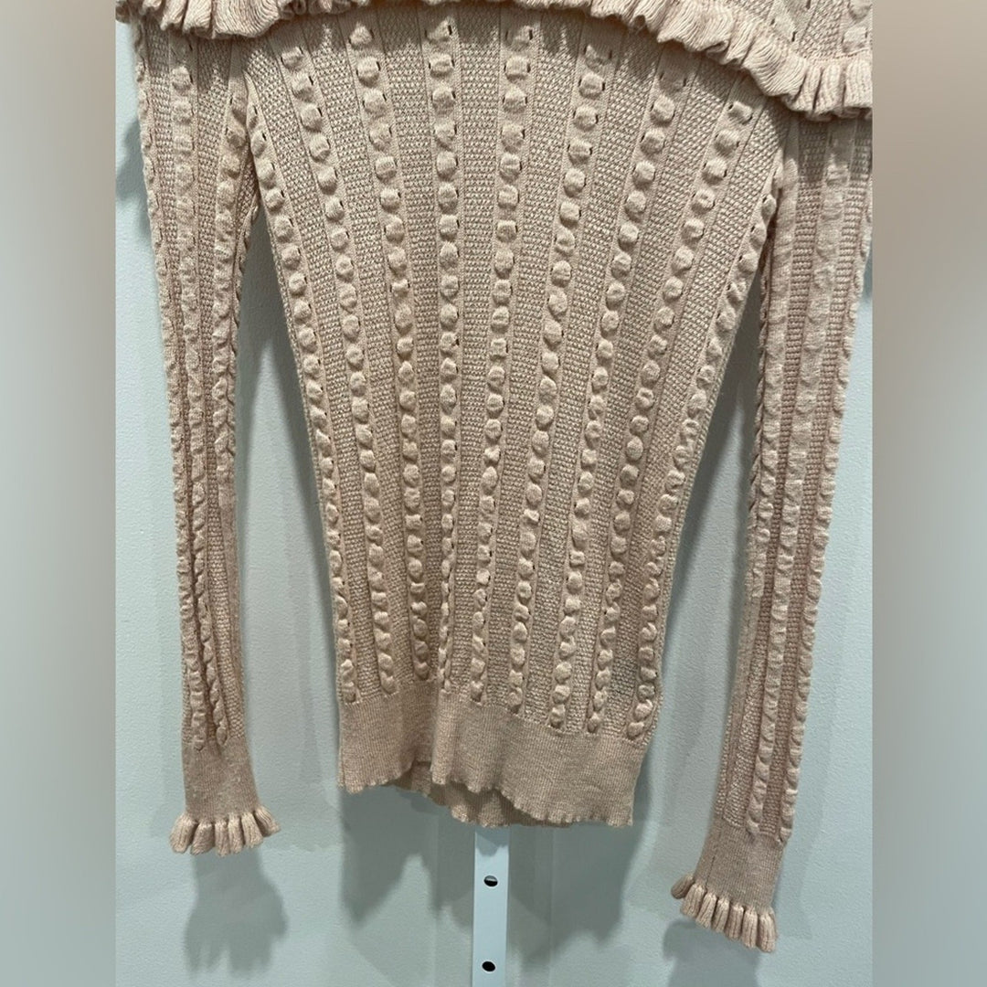 Slate & Willow Blush Ruffle Sweater Size XS