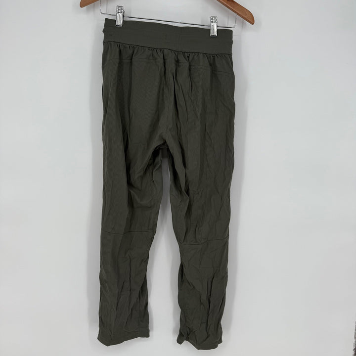 Lululemon Align Ribbed Jogger Pants Olive Green Size 4 Drawstring Pockets