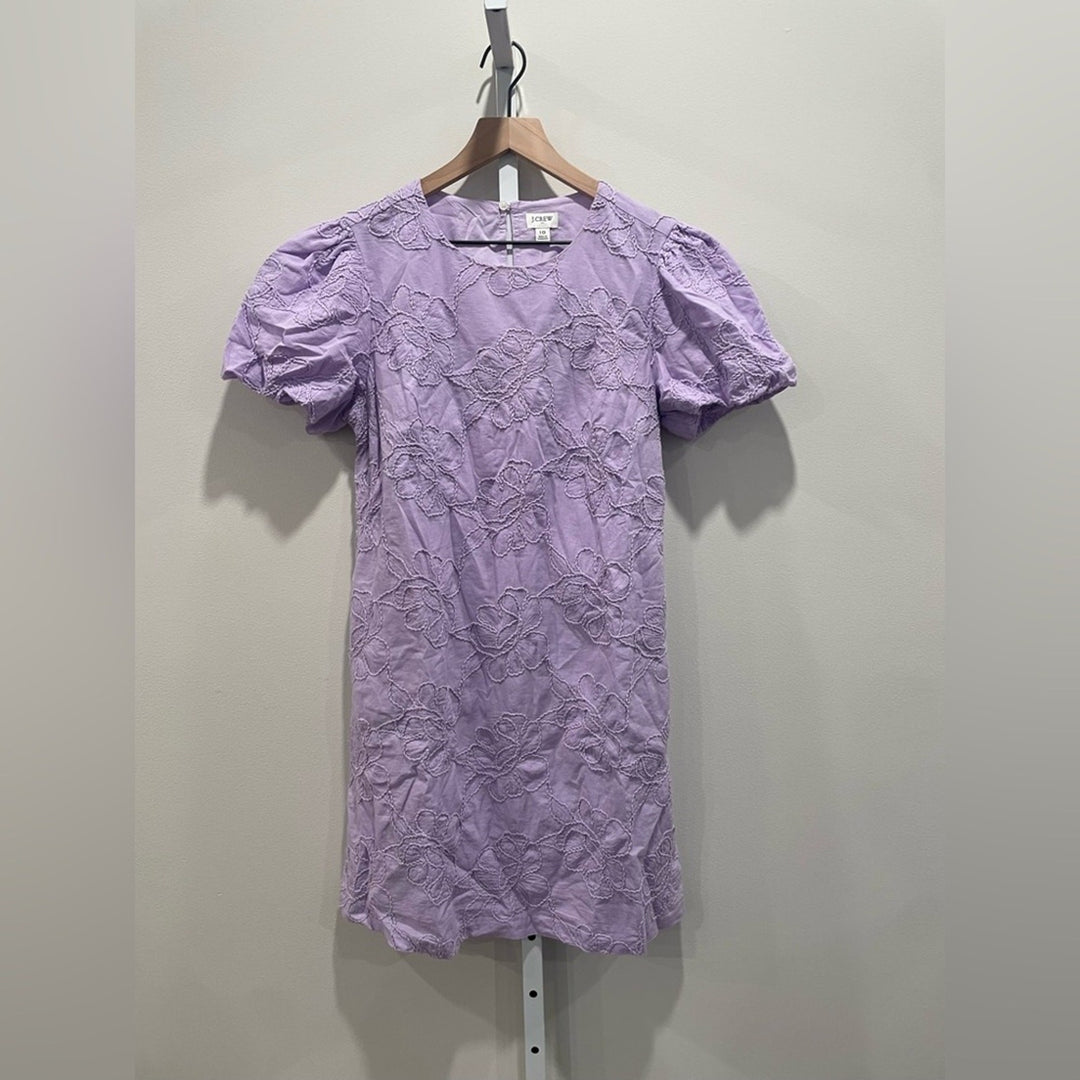 J.Crew Eyelet Puff-Sleeve Mini Dress Size 10