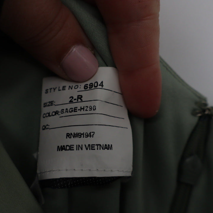 After Six One-Shoulder Cat-Eye Neckline Fit and Flare Satin Maxi Dress Size 2