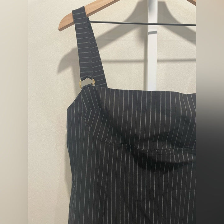 Asos Design Pinstripe Bengaline Bodycon Mini Dress With D-Ring Details Size 14