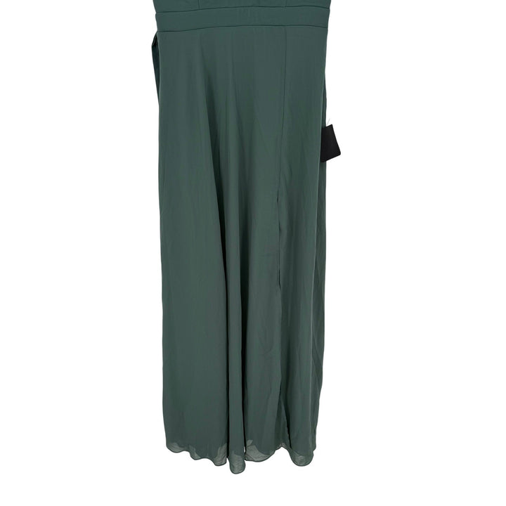 Lulus Momentous Moments Dark Green Lace Blackness Maxi Dress Size M