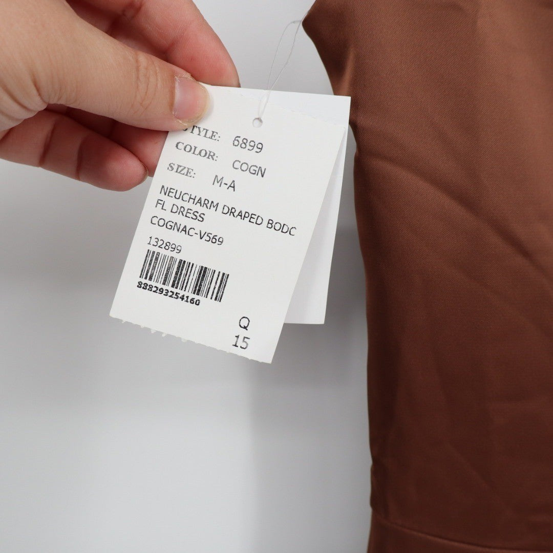 After Six High Neck Sleeveless Cap Shoulder Satin Maxi Dress Size M