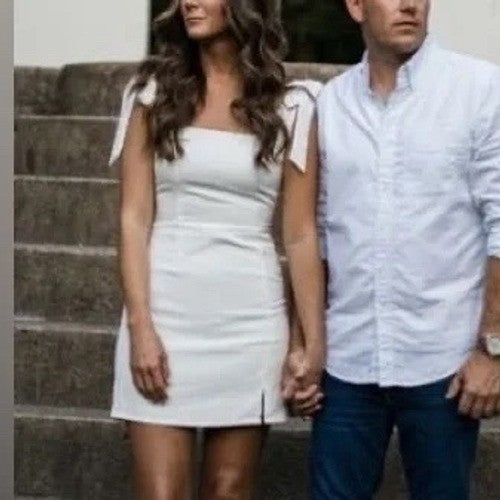 Lulus Your Sweetie White Tie-Strap Mini Dress Size S