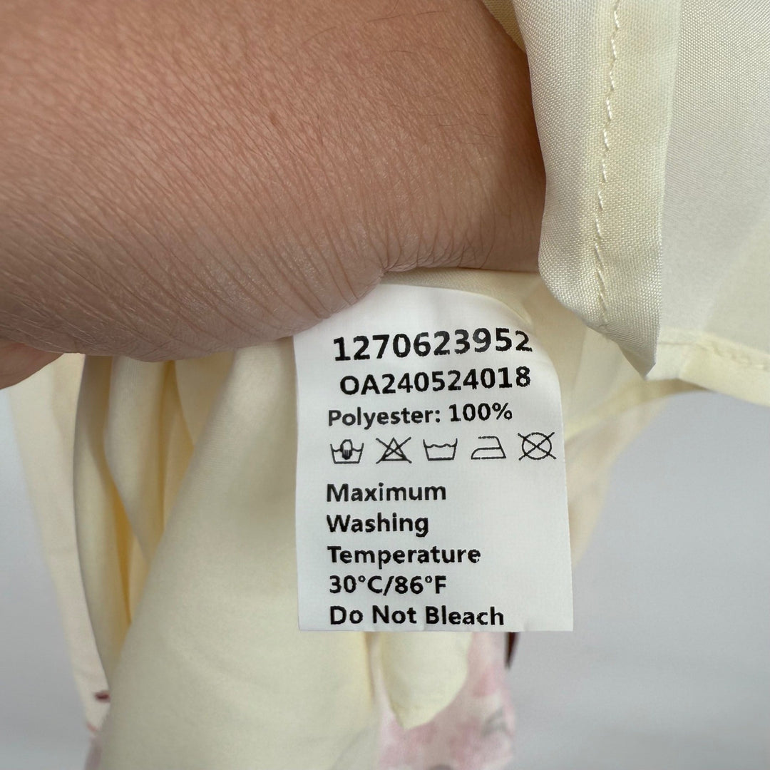 Commense Womens Maxi Dress Floral Sleeveless Casual Summer Cream Pink Size M