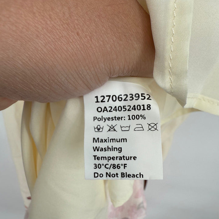 Commense Womens Maxi Dress Floral Sleeveless Casual Summer Cream Pink Size M