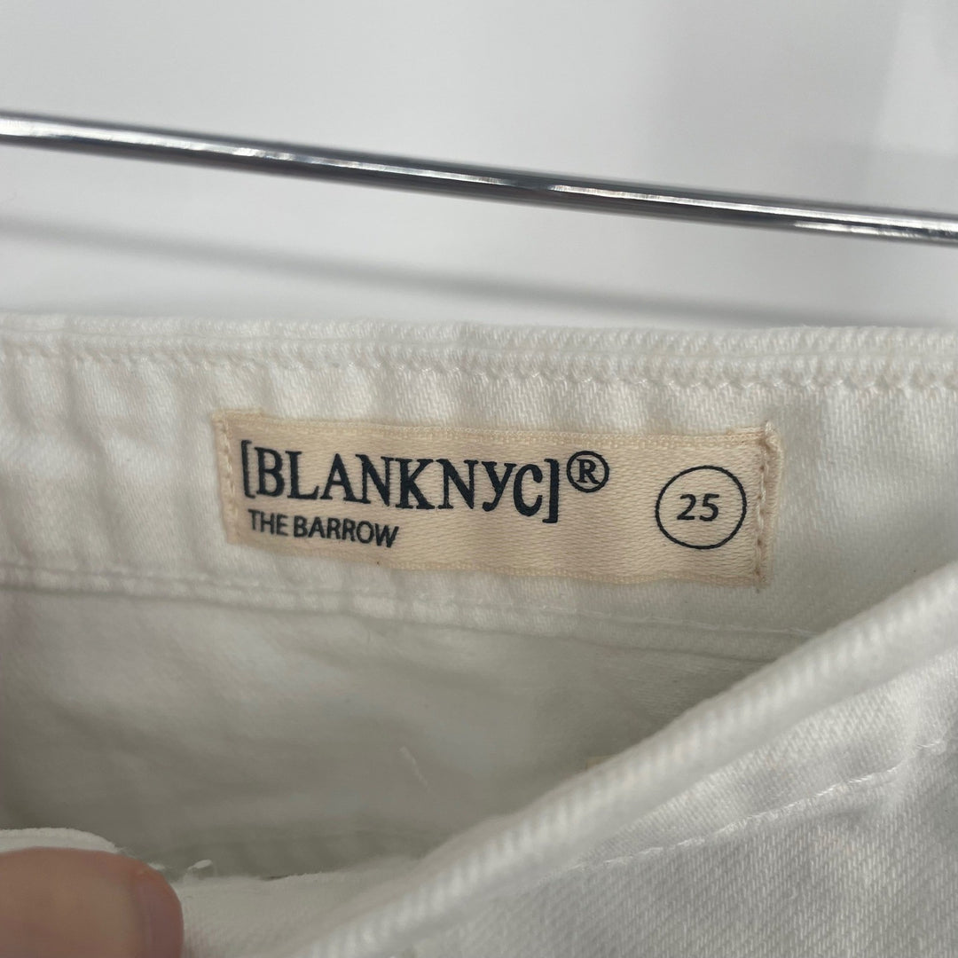 [BLANKNYC] The Barrow White Eyelet Denim Shorts Size 25 Raw Hem