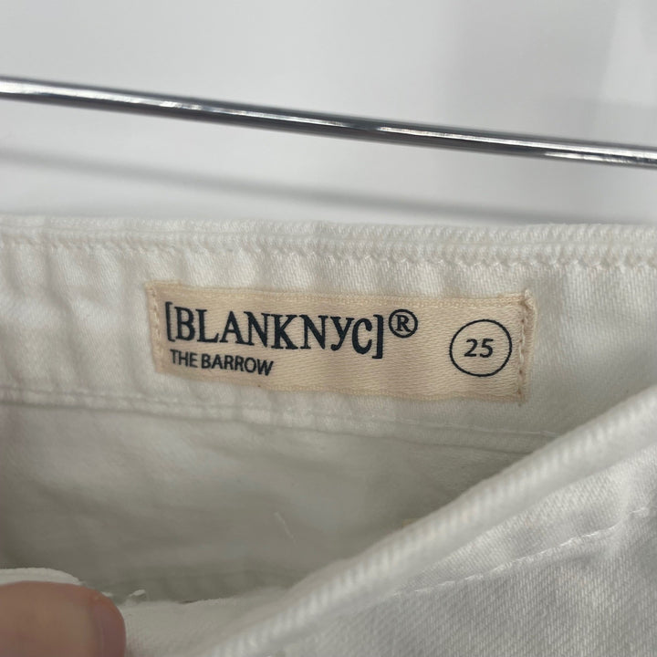 [BLANKNYC] The Barrow White Eyelet Denim Shorts Size 25 Raw Hem