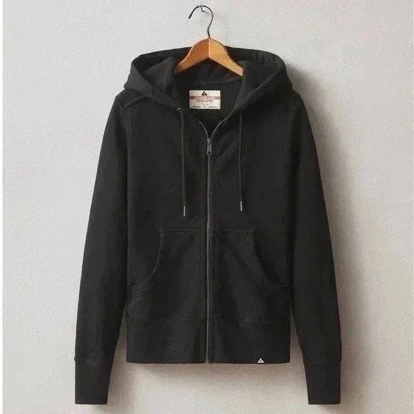 American Giant Women's Black Zip Up Hoodie Sweatshirt Full Zip Size S Cotton USA