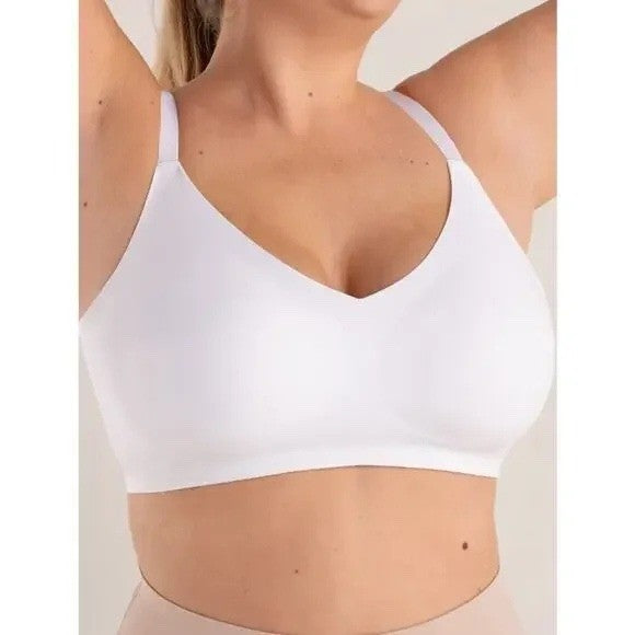 Shapermint Essentials Smoothing Comfort Wireless Bra White Size Medium