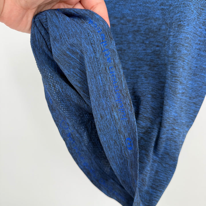 Lululemon Swiftly Tech Short Sleeve T Shirt Top Blue Heathered Women Size 4