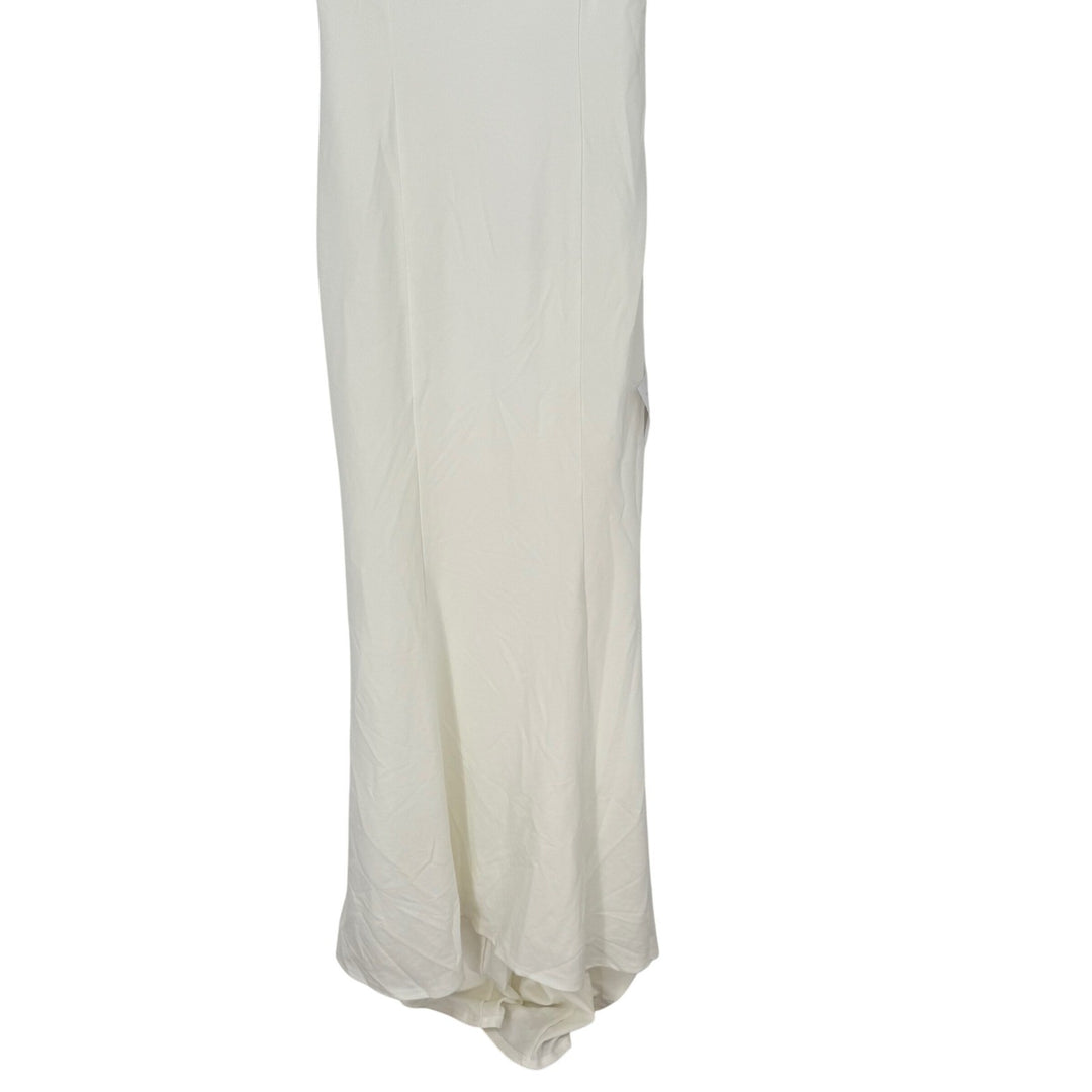 Lulus Blessed Romance White Sleeveless Button Back Mermaid Maxi Dress Size M