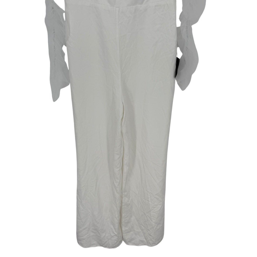 Lulus Eternal Bliss White Tulle Off-The-Shoulder Wide-Leg Jumpsuit Size L