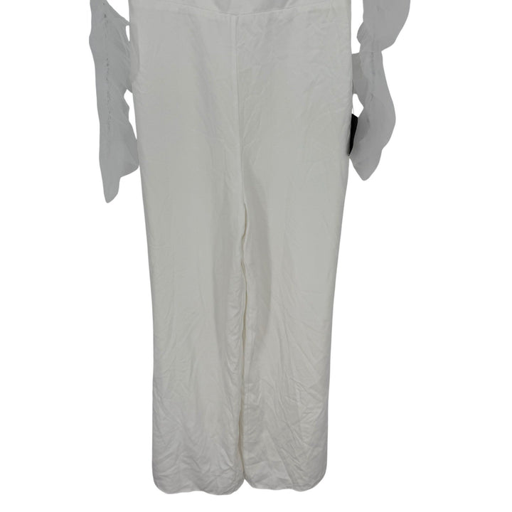 Lulus Eternal Bliss White Tulle Off-The-Shoulder Wide-Leg Jumpsuit Size L