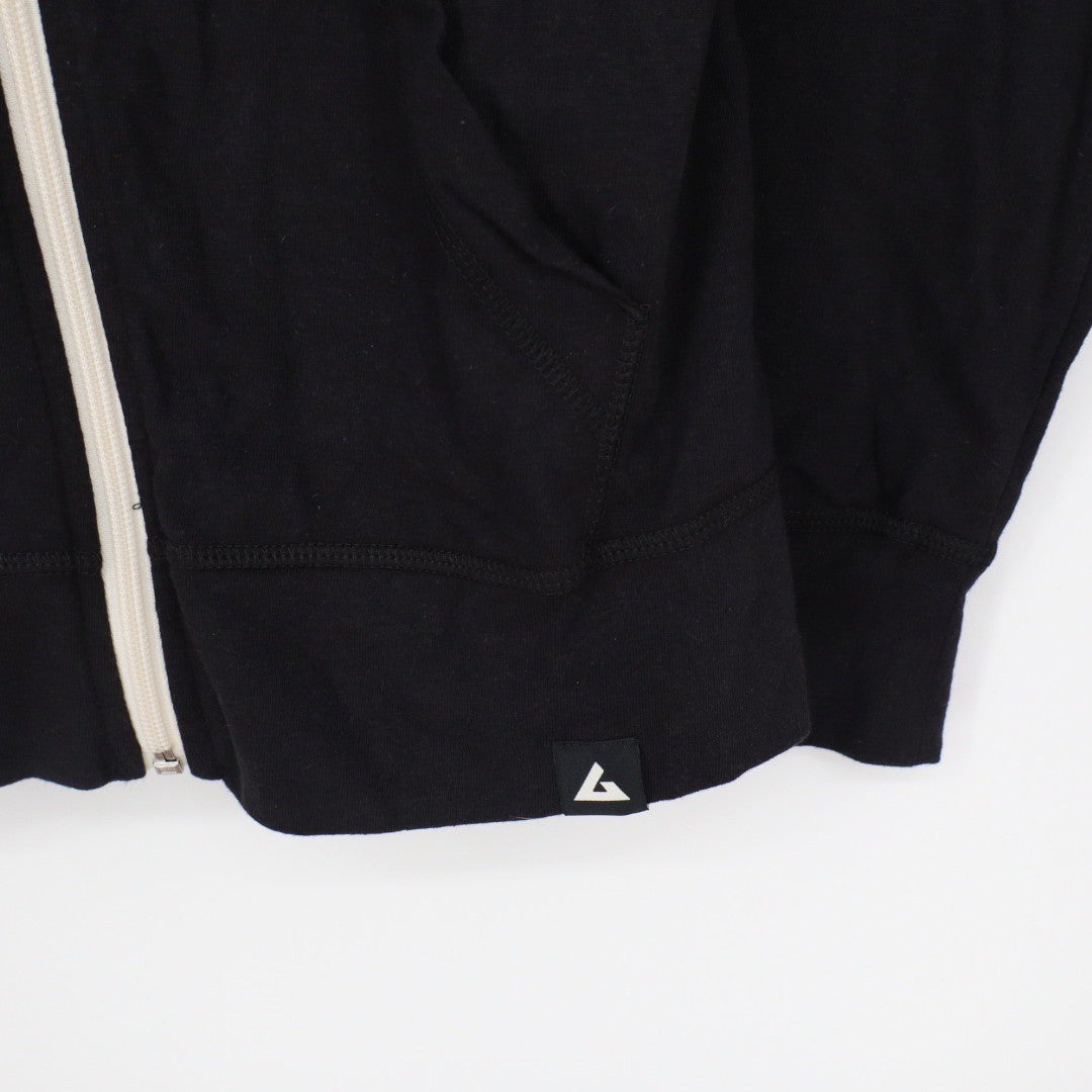 American Giant Black Zip Up Hoodie Raglan Sleeve Cotton Blend Size Medium