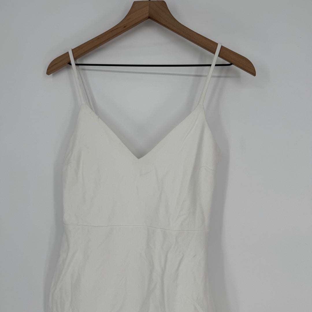 Lulus Stun Like Me White Bodycon Trumpet Hem Midi Dress Size M