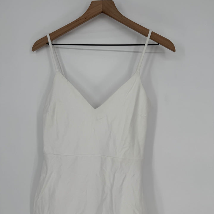 Lulus Stun Like Me White Bodycon Trumpet Hem Midi Dress Size M