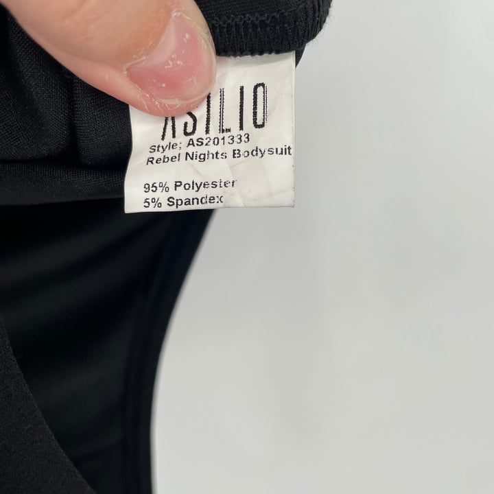 ASILIO Rebel Nights Bodysuit Black Off Shoulder Cap Sleeve Style AS201333 Size 8