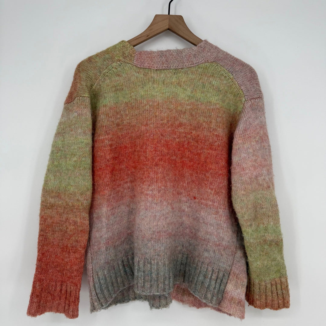 Elan Ombre Tie Dye Knit Cardigan Sweater Size S