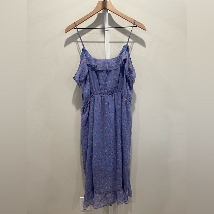 Joie Cold-Shoulder Denisha Ruffled Silk Dress Size L