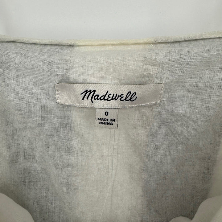 Madewell Pleated Midi Dress Linen Blend Overcast Size 0